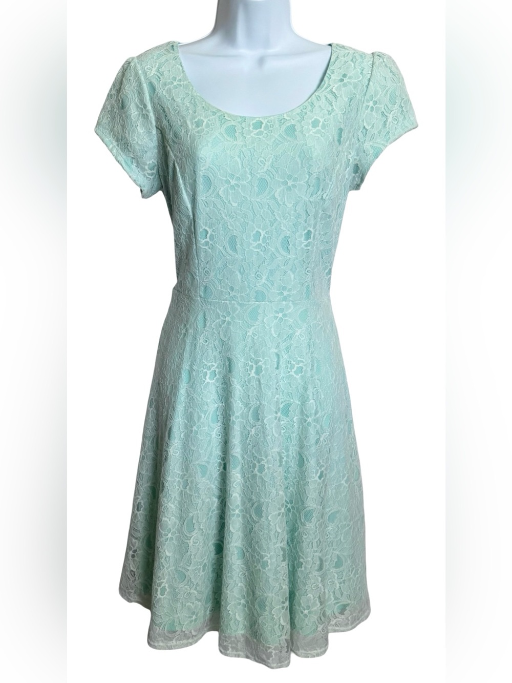 Summer Cocktail Dress Maurices Lace Mint Green Coquette Feminine Party Wedding